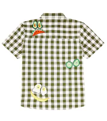 Appliqué checked cotton shirt | Stella McCartney Kids