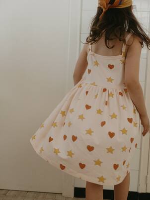 Printed cotton-blend jersey dress | Tinycottons