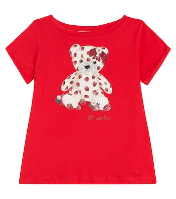 Embellished cotton jersey T-shirt | Monnalisa