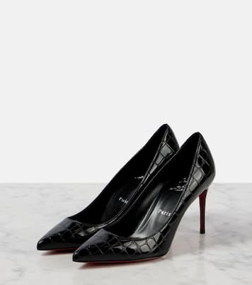 Kate 85 croc-effect leather pumps | Christian Louboutin