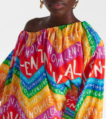 Valentino Chevron 24 silk minidress | Valentino