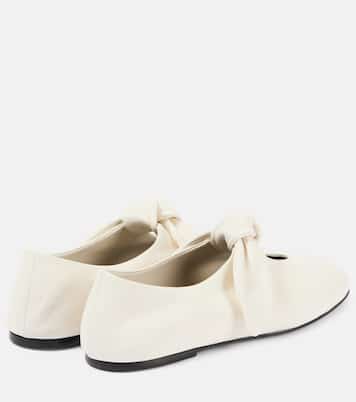蝴蝶结细节皮革平底鞋 | CO