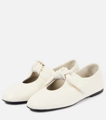 蝴蝶结细节皮革平底鞋 | CO