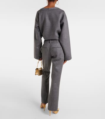 Pantaloni flared in mohair e lana | Valentino