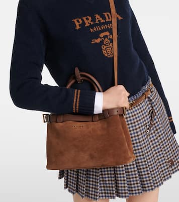 Prada Buckle Small suede tote bag | Prada