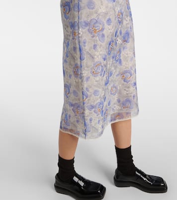 Jupe crayon à fleurs | Prada