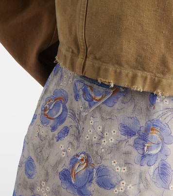 Jupe crayon à fleurs | Prada