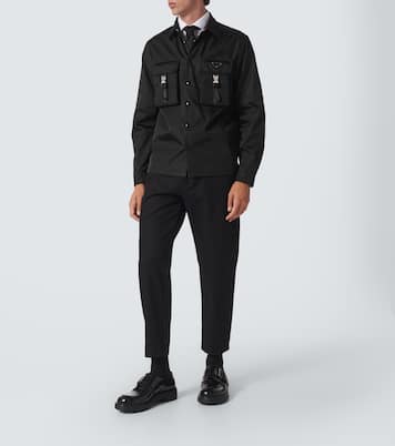 Mid-rise cotton wide-leg pants | Prada