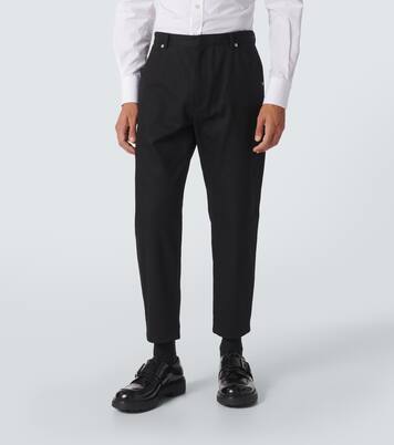Mid-rise cotton wide-leg pants | Prada