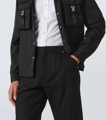 Mid-rise cotton wide-leg pants | Prada
