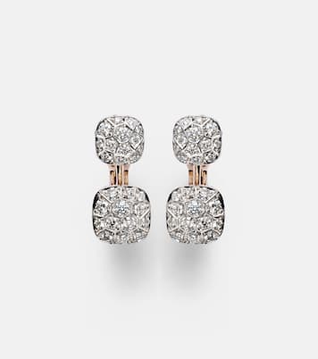 Nudo 18kt rose and white gold earrings with diamonds | Pomellato