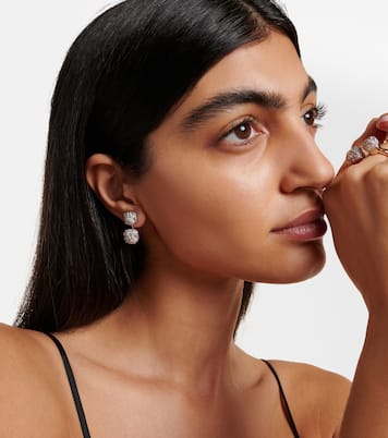 Nudo 18kt rose and white gold earrings with diamonds | Pomellato