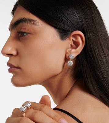 Nudo 18kt rose and white gold earrings with diamonds | Pomellato