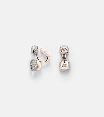 Nudo 18kt rose and white gold earrings with diamonds | Pomellato