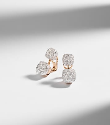 Nudo 18kt rose and white gold earrings with diamonds | Pomellato