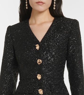 Abito midi in bouclé e chiffon | Self-Portrait