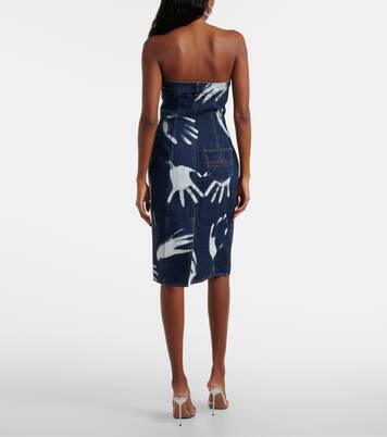 Abito midi di jeans con stampa | Area