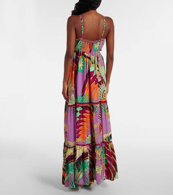 Robe longue imprimée en soie | Camilla