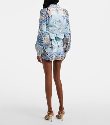 Bedrucktes Cropped-Top aus Leinen | Camilla