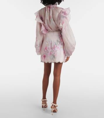 Minifalda Crush de lino floral | Zimmermann