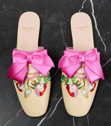 Bestickte Slippers Beauregard aus Leder | Valentino Garavani