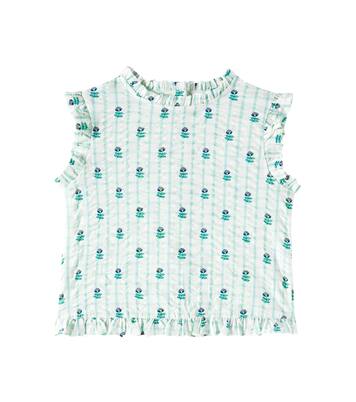 Mika floral checked cotton shirt | C'era Una Volta