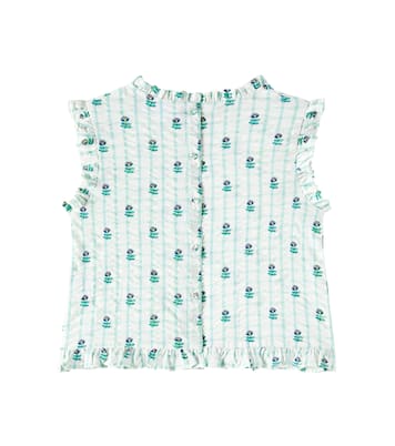 Mika floral checked cotton shirt | C'era Una Volta