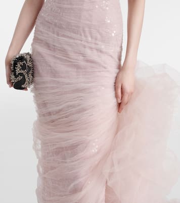 Robe aus Tüll mit Pailletten | Marmar Halim