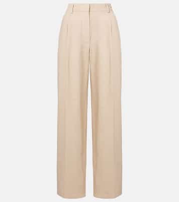 Lilas cotton and linen wide-leg pants | The Row