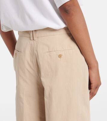 Lilas cotton and linen wide-leg pants | The Row