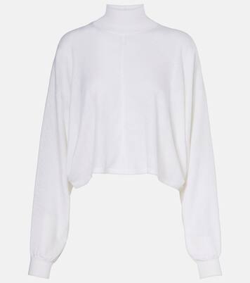 Jersey cropped de lino con cuello alto | Alaïa