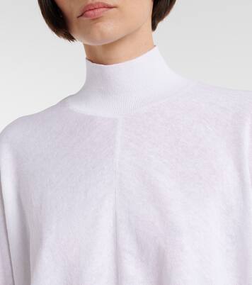 Jersey cropped de lino con cuello alto | Alaïa