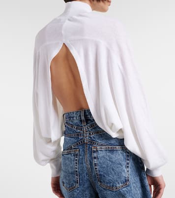 Jersey cropped de lino con cuello alto | Alaïa