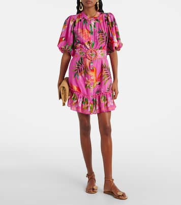 Bedrucktes Midikleid aus einem Baumwollgemisch | Farm Rio