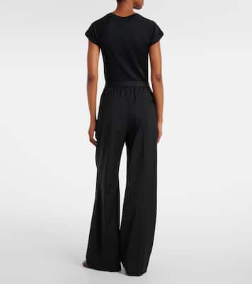 Pantaloni regular in lana con logo  | Loewe