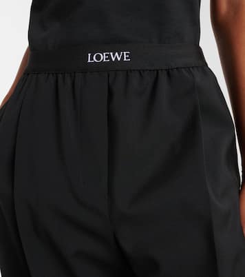 Pantaloni regular in lana con logo  | Loewe