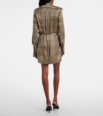 Robe chemise en satin à carreaux | Patou