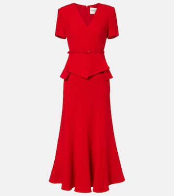 Draped peplum wool midi dress | Roland Mouret