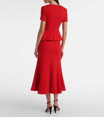 Draped peplum wool midi dress | Roland Mouret