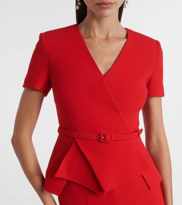 Draped peplum wool midi dress | Roland Mouret
