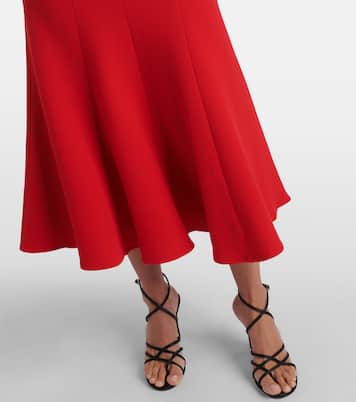 Draped peplum wool midi dress | Roland Mouret