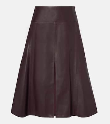 Low-rise leather midi skirt | Alaïa