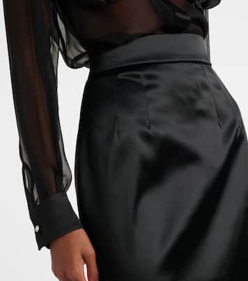 高腰缎布铅笔半身裙 | Dolce&Gabbana