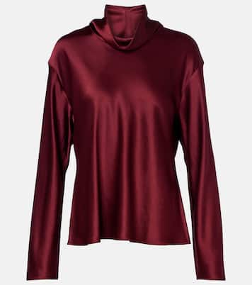 Barb satin turtleneck top | Leset