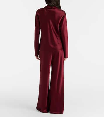 Barb satin turtleneck top | Leset