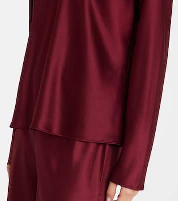 Barb satin turtleneck top | Leset