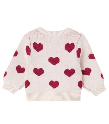 Baby Cardigan Hearts aus Woll-Jacquard | Wheat