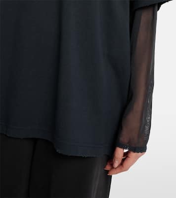 Layered cotton jersey and mesh T-shirt | Acne Studios