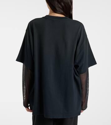 Layered cotton jersey and mesh T-shirt | Acne Studios