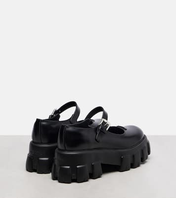 Monolith leather Mary Jane flats | Prada